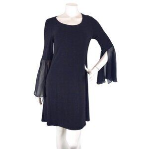 Black Witchy Goth Dress with Chiffon Angel Flowy Sleeves